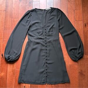 Abercrombie & Fitch Black Long Sleeve Button Down Dress Small T (tall)